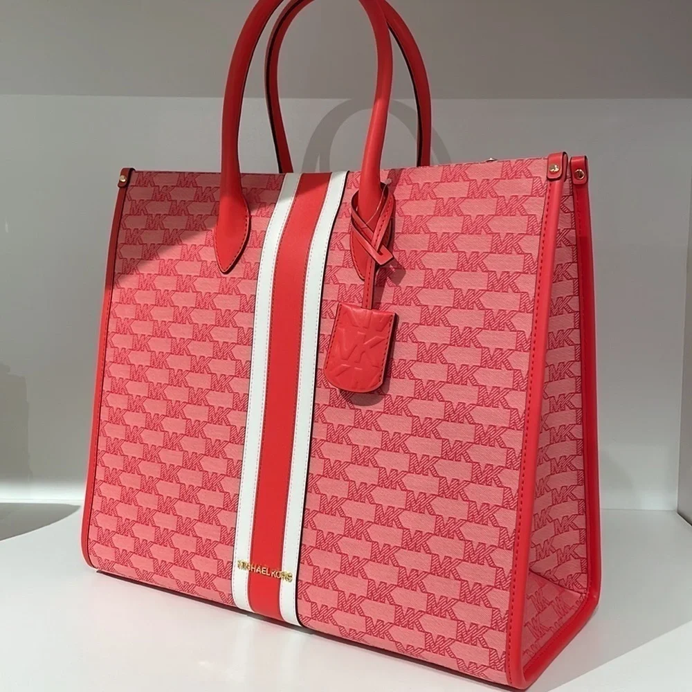 Michael Kors Large jacquard tote bag Grapefruit multi color
